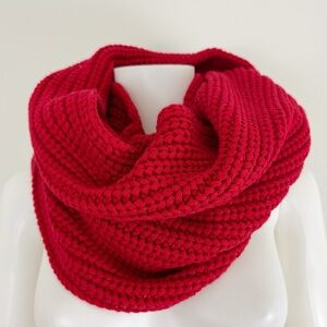 J. Crew Vibrant Red Knit Infinity Scarf